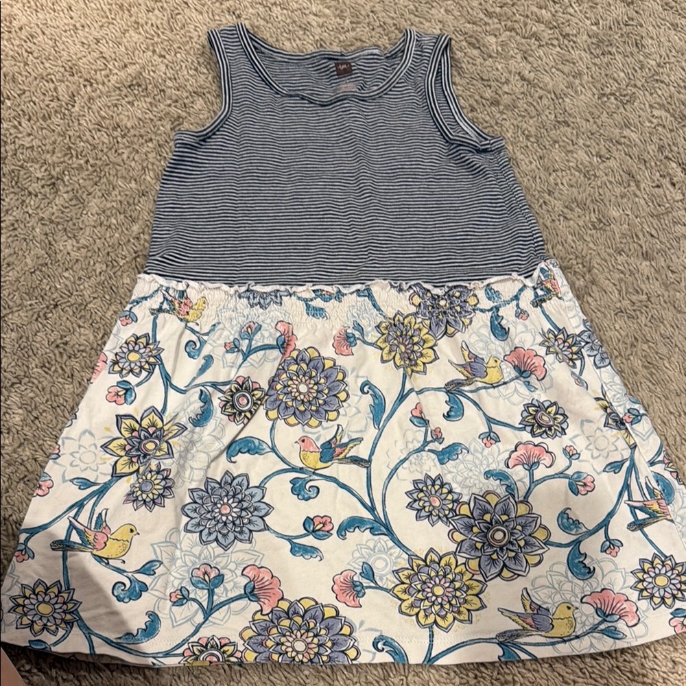 Tea Collection Striped and Floral Kids Dress